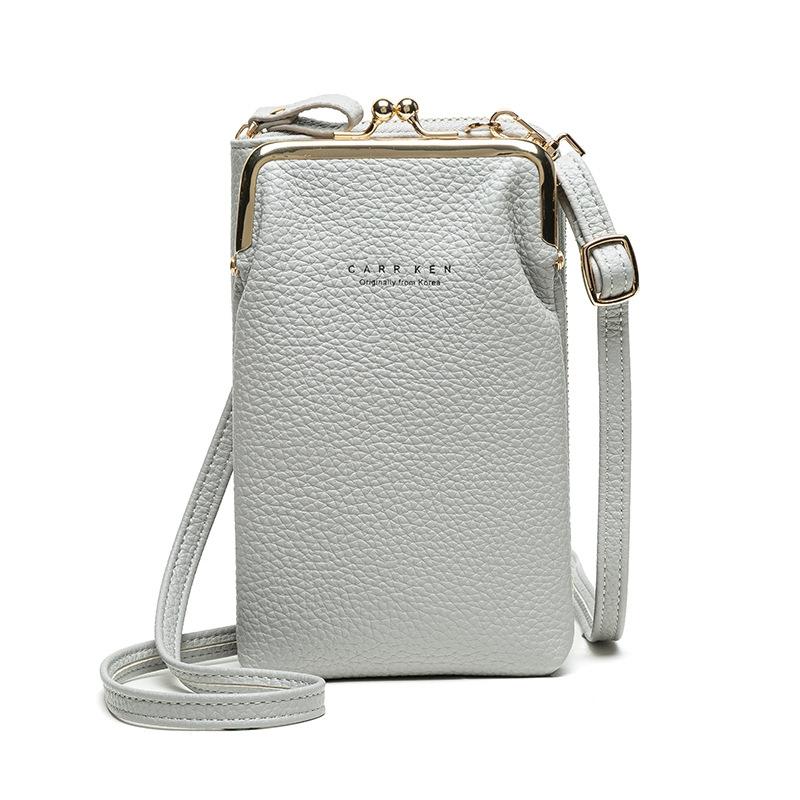 Stylish Pebbled Shoulder Bag For Women - Gray
