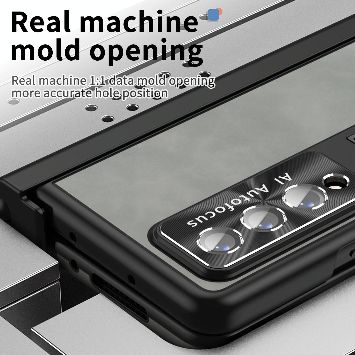 For Samsung Galaxy Z Fold4 5G Magnetic Phone Case - Napa Pattern - Brown