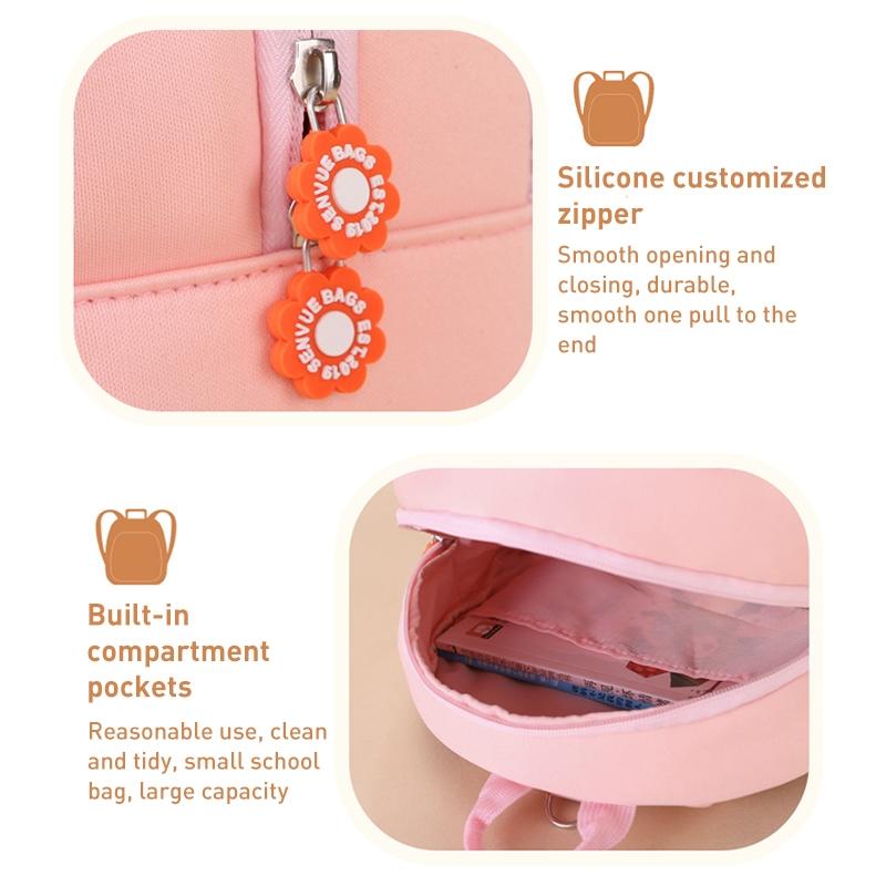 Kids' Anti-lost School Bag - Secure & Stylish - Pink Whale Medium
