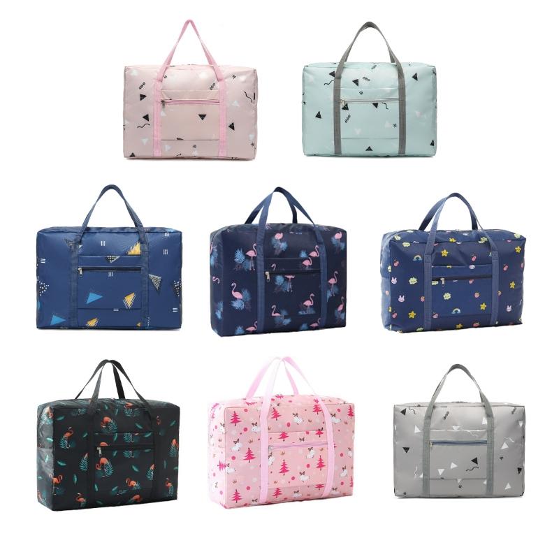 Waterproof Foldable Travel Bag - Compact & Durable - Blue Plaid
