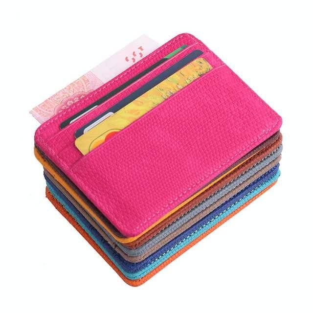 Lizard Pattern Pu Leather Card Holder Compact Bank Card Set - Yellow