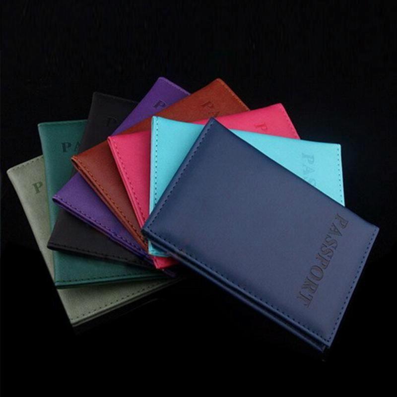 Travel Passport Cover Faux Leather Holder - Rose Red