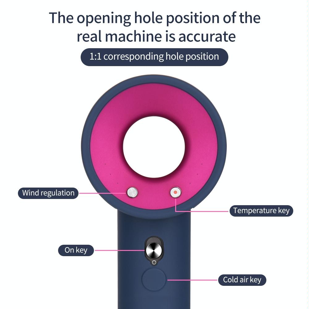 Shockproof Silicone Case For Dyson Hair Dryer - Lavender Grey