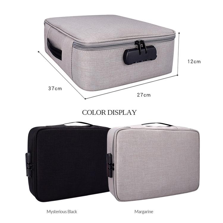 Waterproof Multi-layer Laptop Bag with Password Lock - Grey