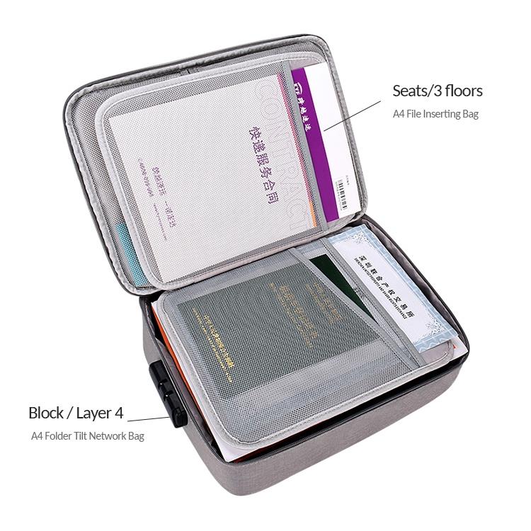 Waterproof Multi-layer Laptop Bag with Password Lock - Grey
