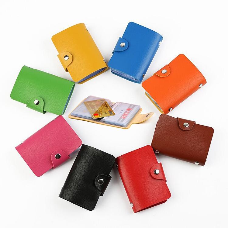 3 Pcs Upgraded Card Bag Transparent Business Card Holder With 12 Slots - Orange