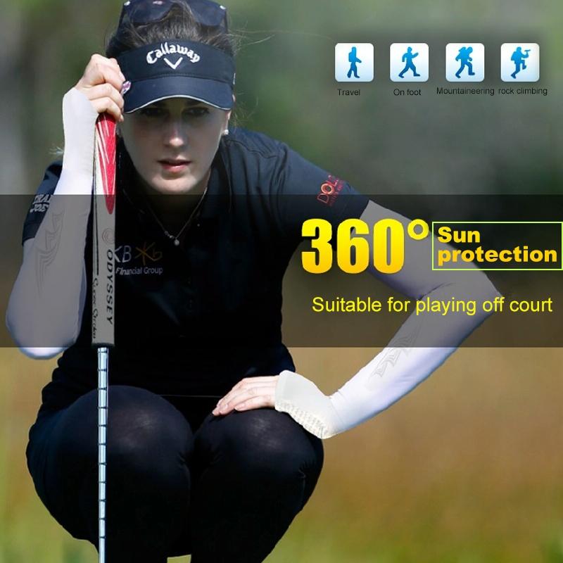 Breathable Golf Sunscreen Sleeve - Fluorescent Green - Grey