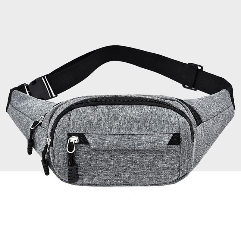 Waterproof Multi Pocket Chest Bag For Sports - Grey