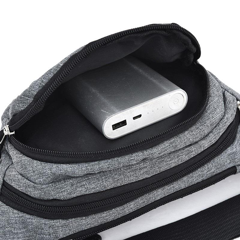 Waterproof Multi Pocket Chest Bag For Sports - Grey