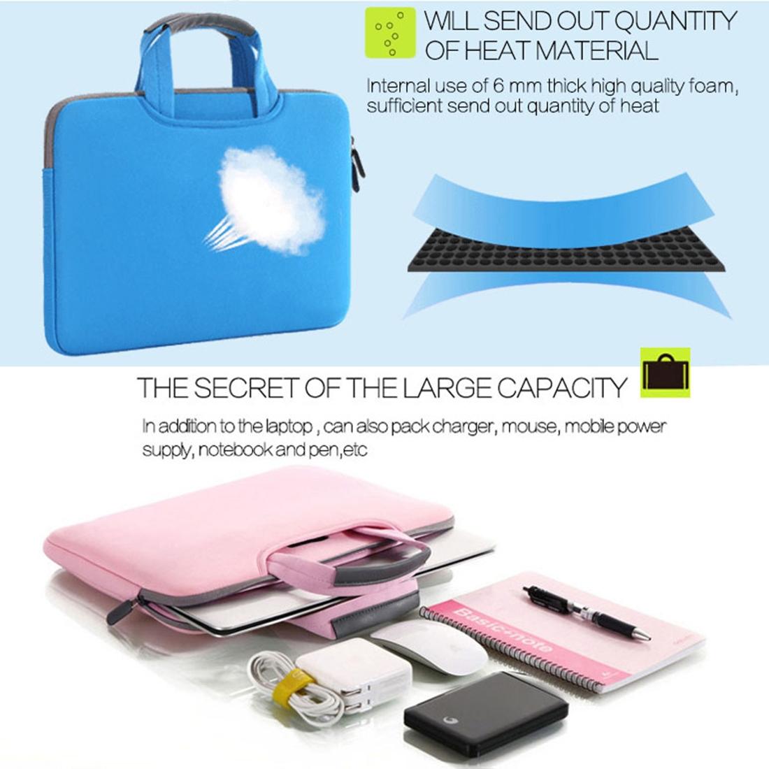 Portable Air Permeable Handheld Sleeve for Macbook Air / Pro and Laptops - 38x27.5x3.5cm 15.4 Inch - Grey