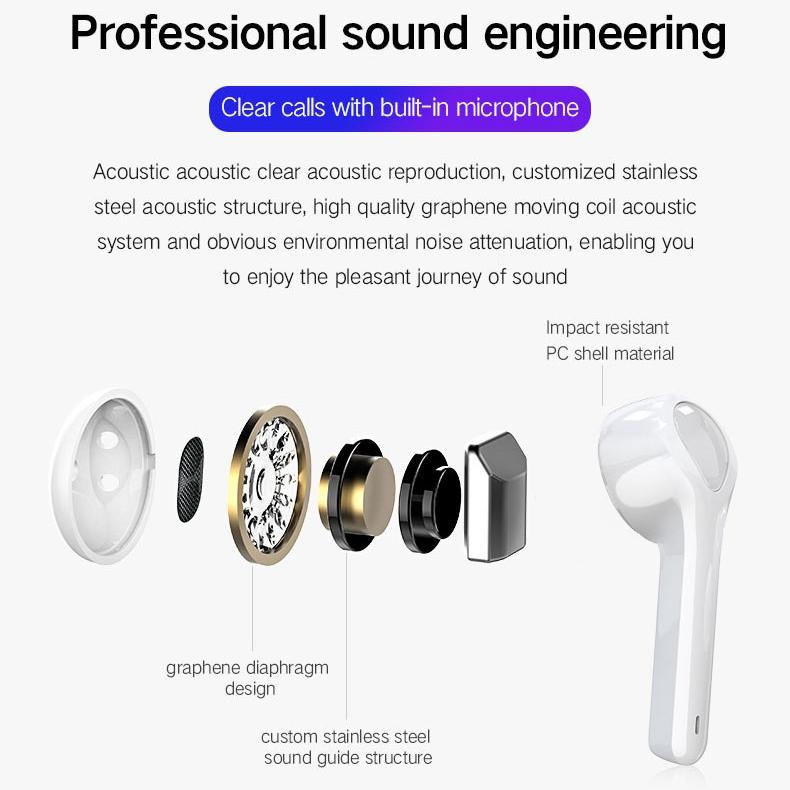 Wireless 3d Stereo Earphones with Bluetooth 5.0 - Black