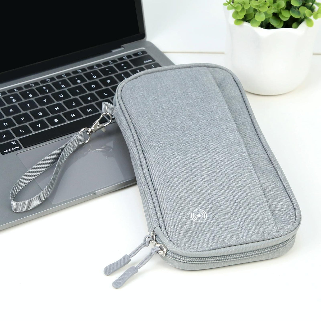 Clutch Bag For Passports Cards & Documents Grey