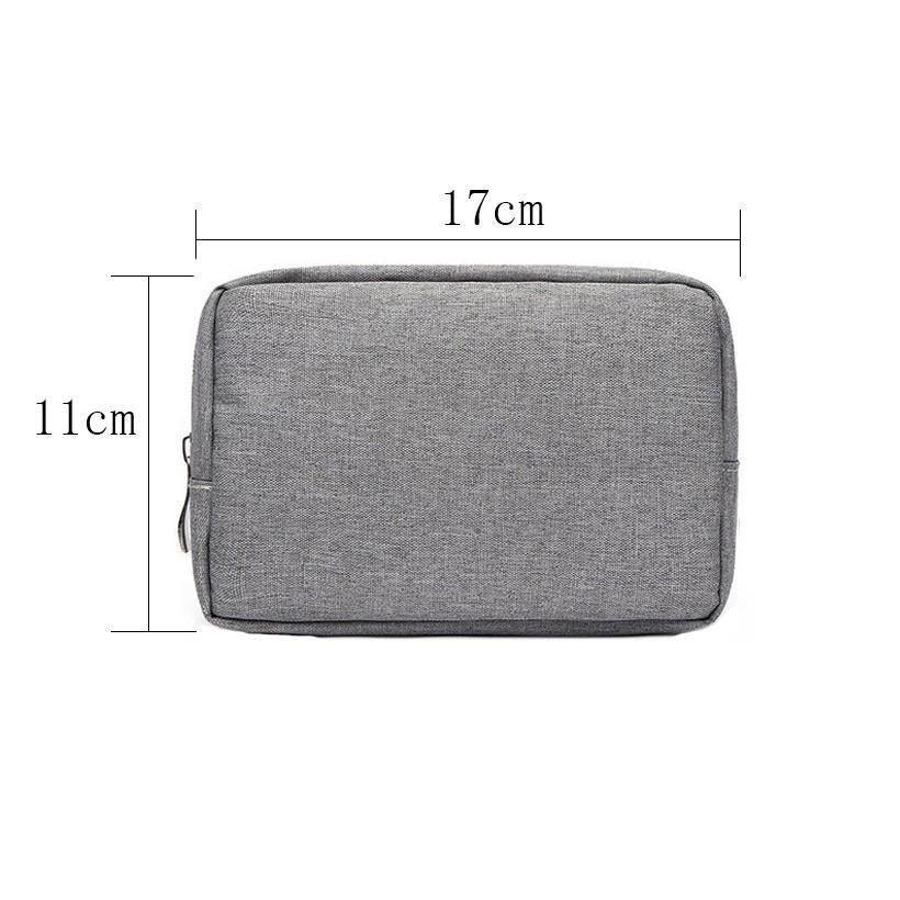 Versatile Headphone Charger & Data Cable Storage Bag - 17 x 11.5 x 5.5cm - Grey