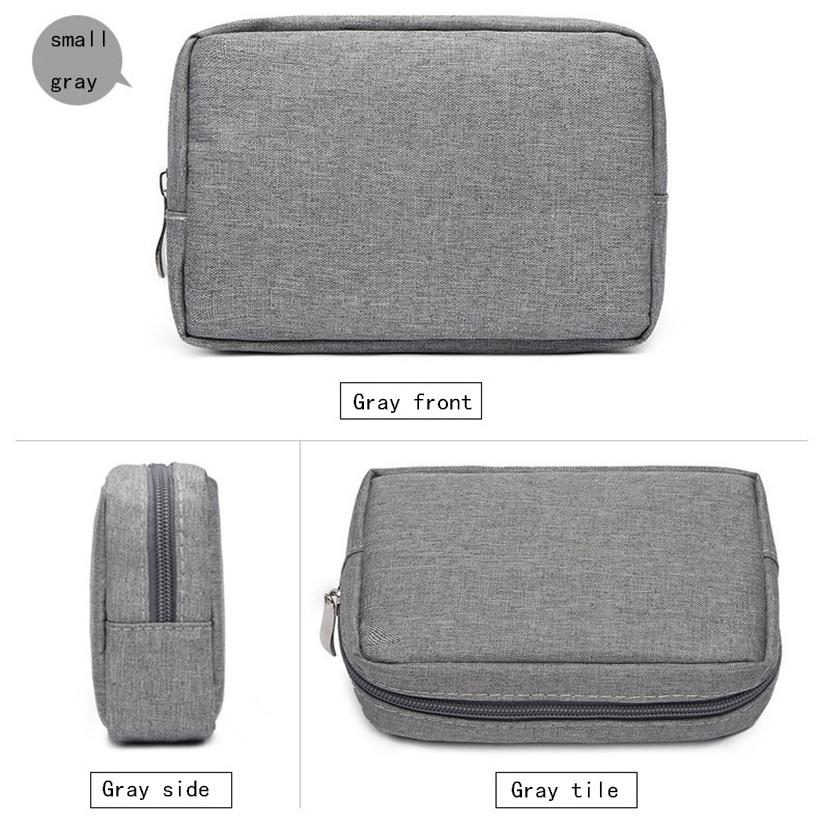 Versatile Headphone Charger & Data Cable Storage Bag - 17 x 11.5 x 5.5cm - Grey