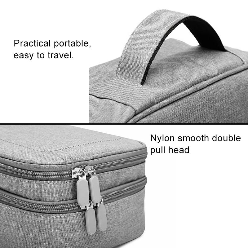 Versatile Headphone Charger & Data Cable Storage Bag - Single Layer - 23x16x7cm - Grey