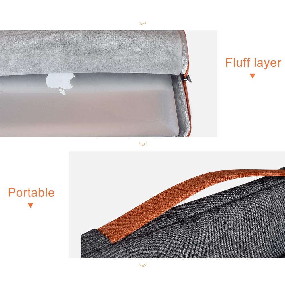 Stylish Laptop Handbag for Macbook & More - Polyester & Nylon - Grey