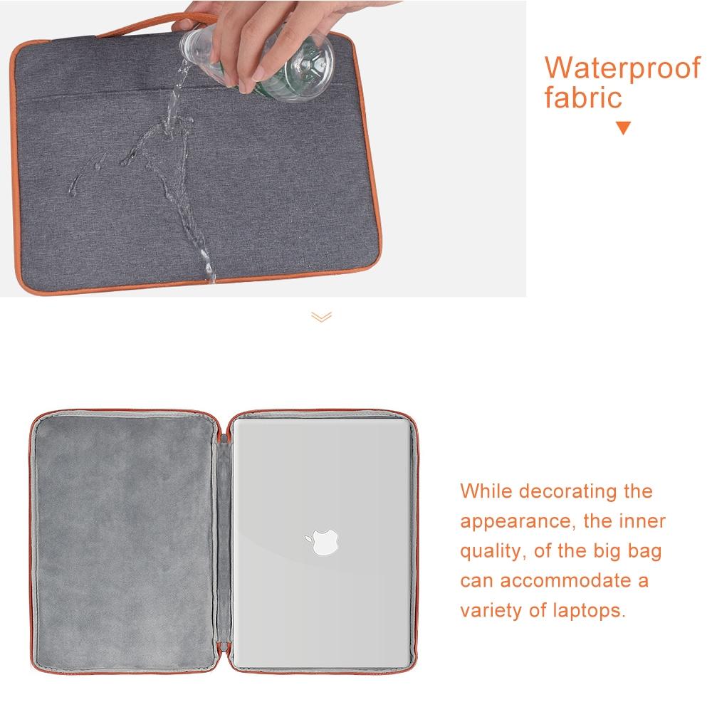 Stylish Laptop Handbag for Macbook & More - Polyester & Nylon - Grey