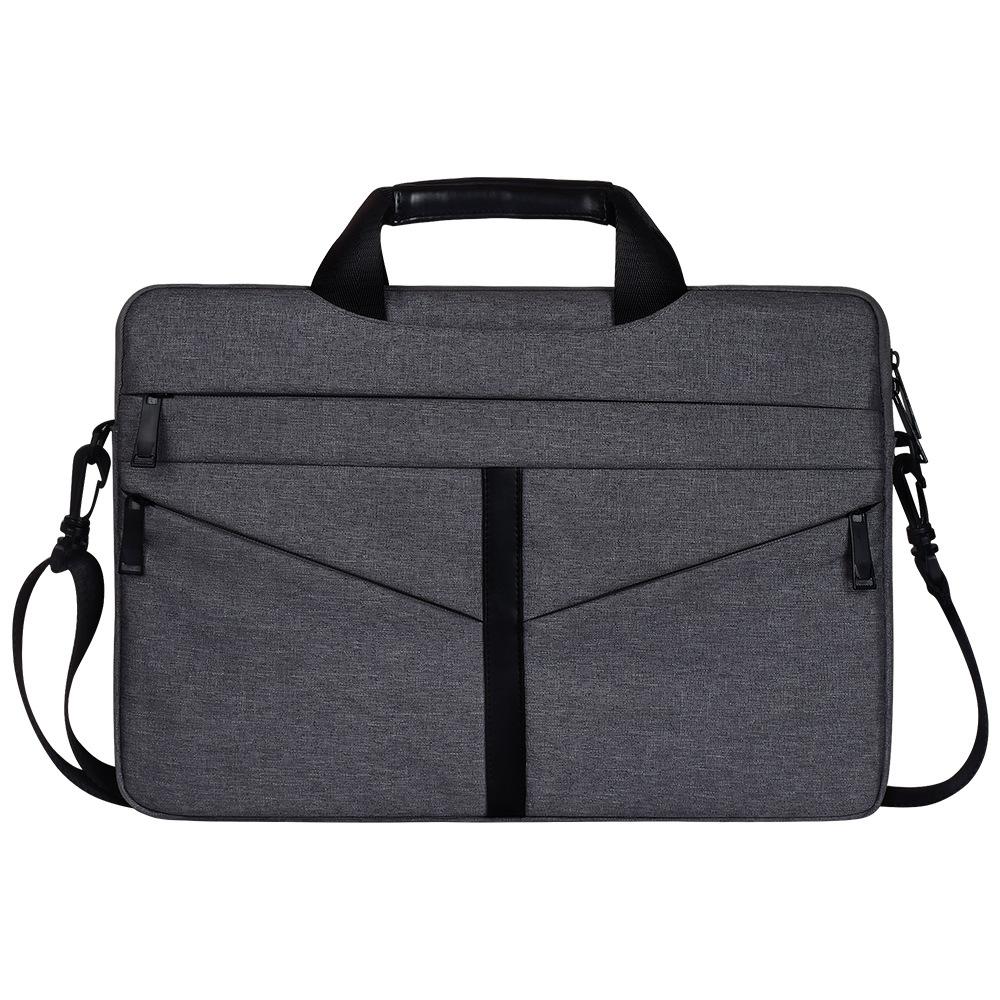 Stylish Zipper Laptop Bag with Shoulder Strap - Durable & Breathable - Light Grey