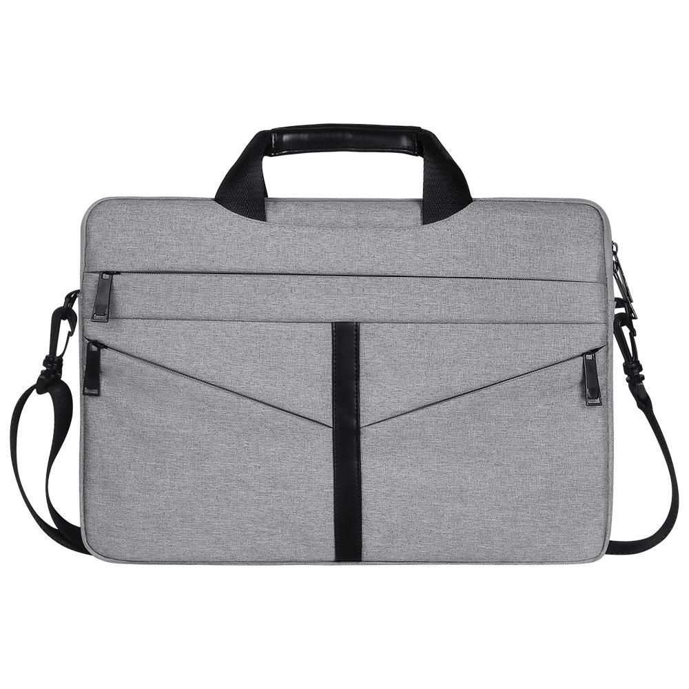 Stylish Zipper Laptop Bag with Shoulder Strap - Durable & Breathable - Light Grey