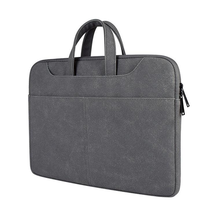 Waterproof Portable One-shoulder Handbag for 13.3 Laptops with Strap & Magic Stick - Light Grey