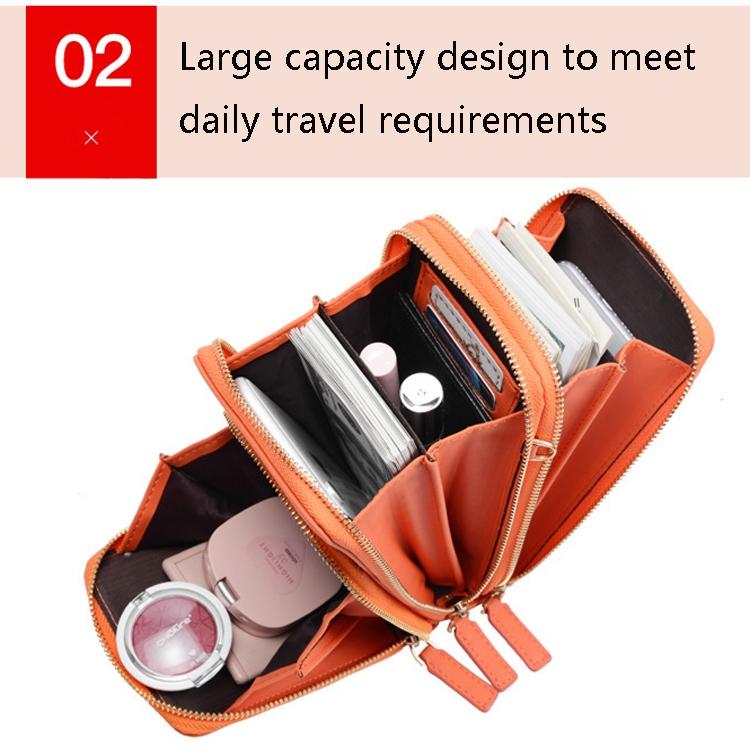 Women Pu Mobile Phone Shoulder Bag Large Capacity - Gray