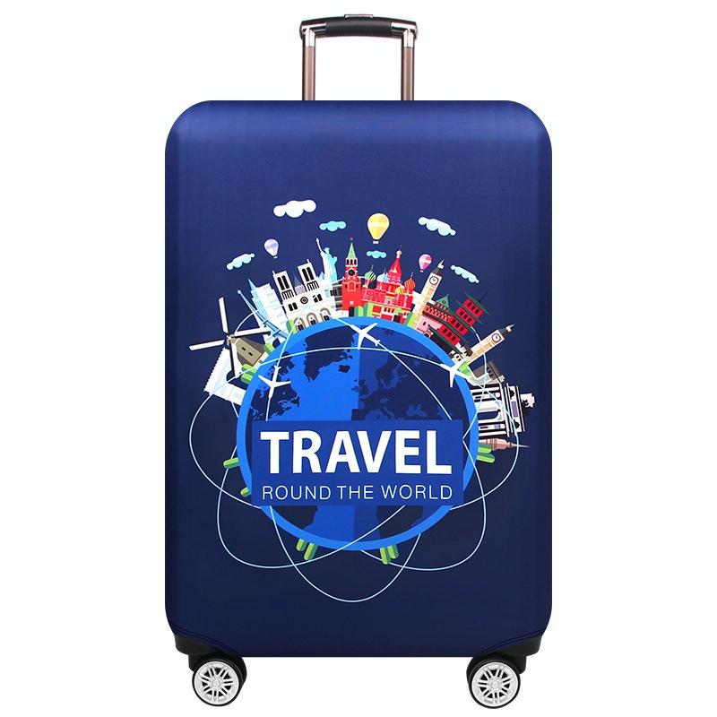 Thickened Luggage Cover - Elastic Wear-resistant Anti-dust Protection - Size l - Green Ripple
