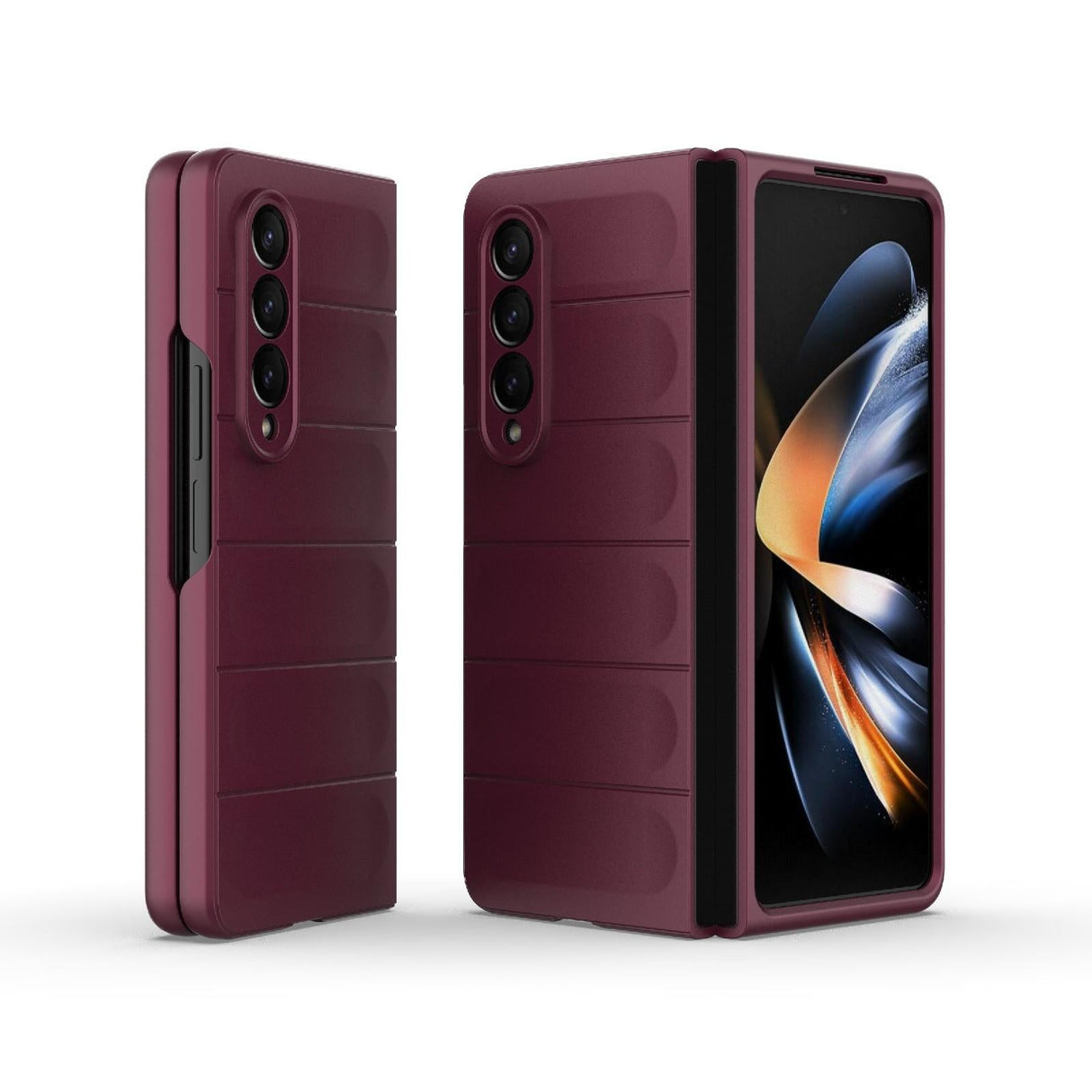 For Samsung Galaxy Z Fold4 5G Foldable Shockproof Phone Case with Magic Shield - Slim Design - Wine Red