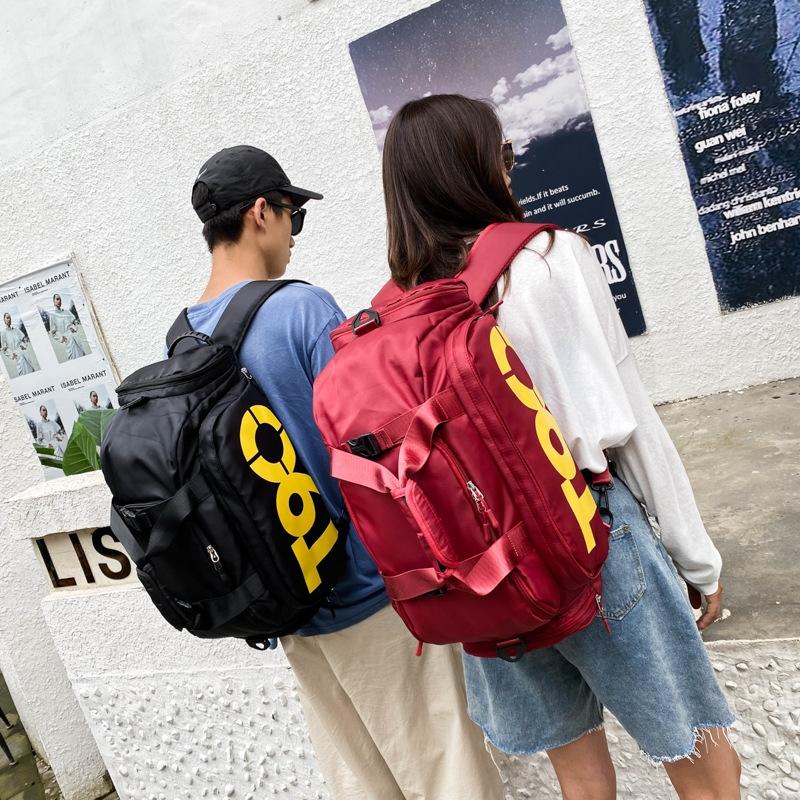 Large Capacity Sports Bag With Wet / Dry Separation - Red Yellow