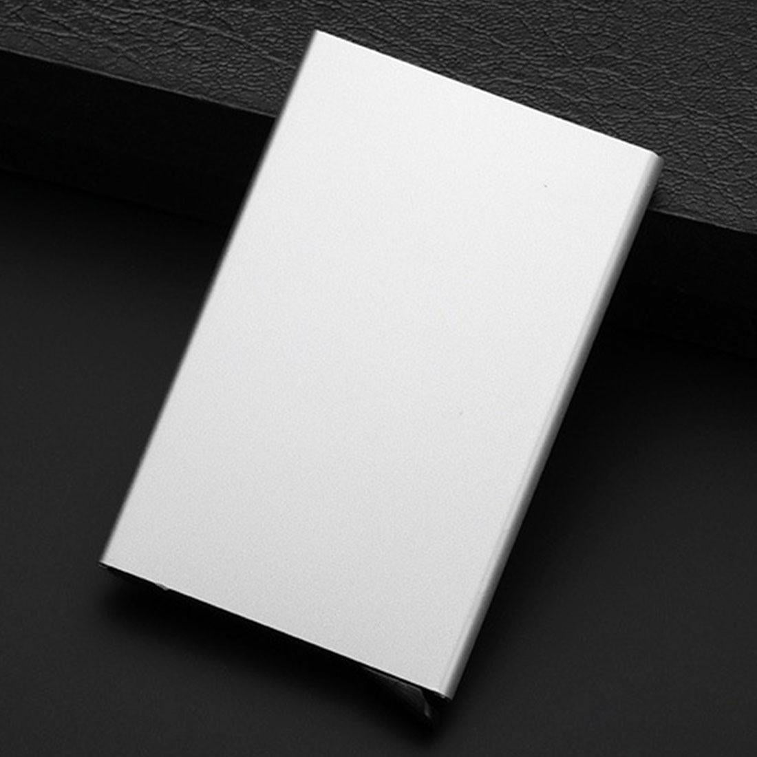 Stainless Steel Pu Business Card Holder Antimagnetic 10X6.2X0.8Cm - Gold