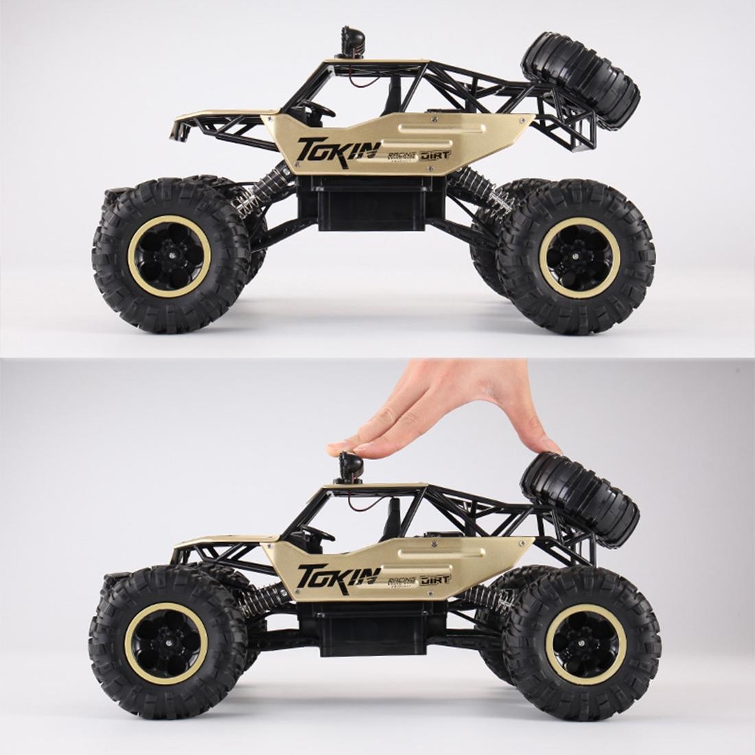 37cm Remote Control Bigfoot Climbing Car - 1 12 Alloy 4wd Cross-country Toy - Gold