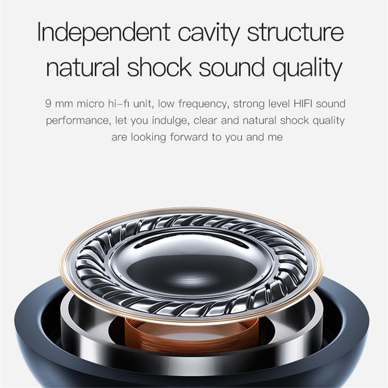 Wireless Sports Bluetooth Earphones - Binaural Hanging Type 5.0 - Gold