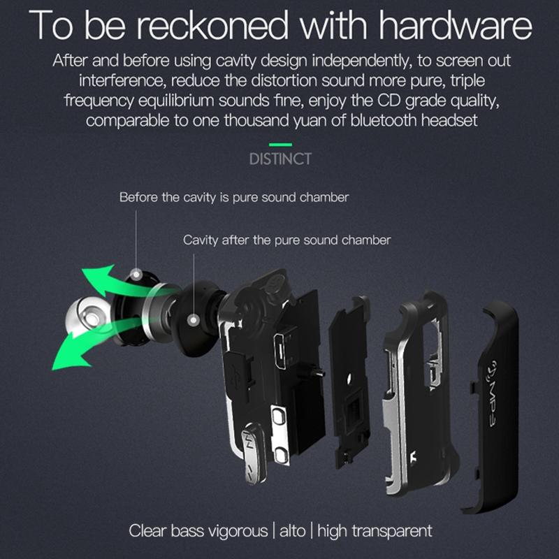 Wireless Sports Bluetooth Earphones - Binaural Hanging Type 5.0 - Gold