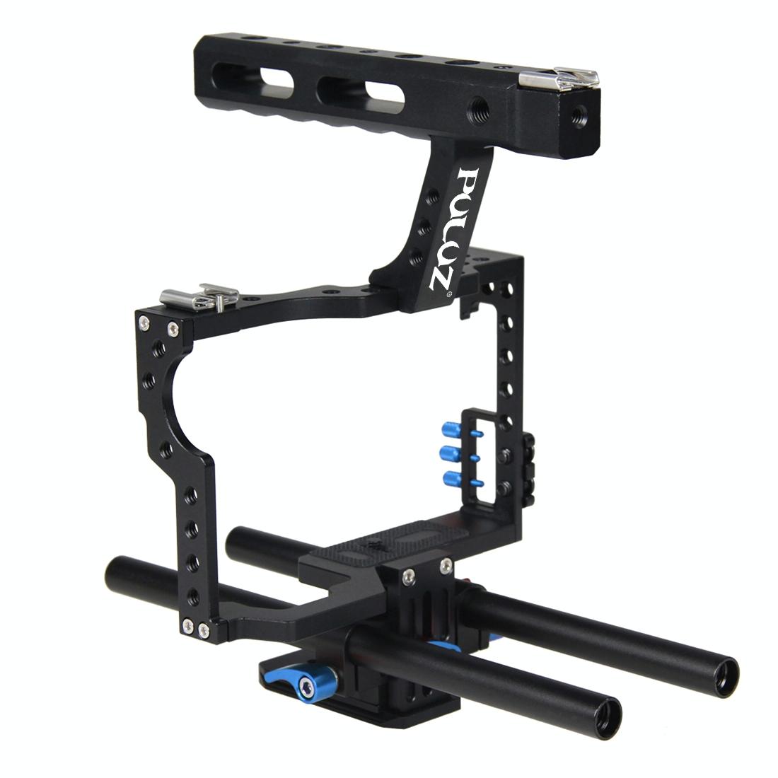 Camera Cage Stabilizer With Handle - Blue for Sony A7 / A7S / A7R