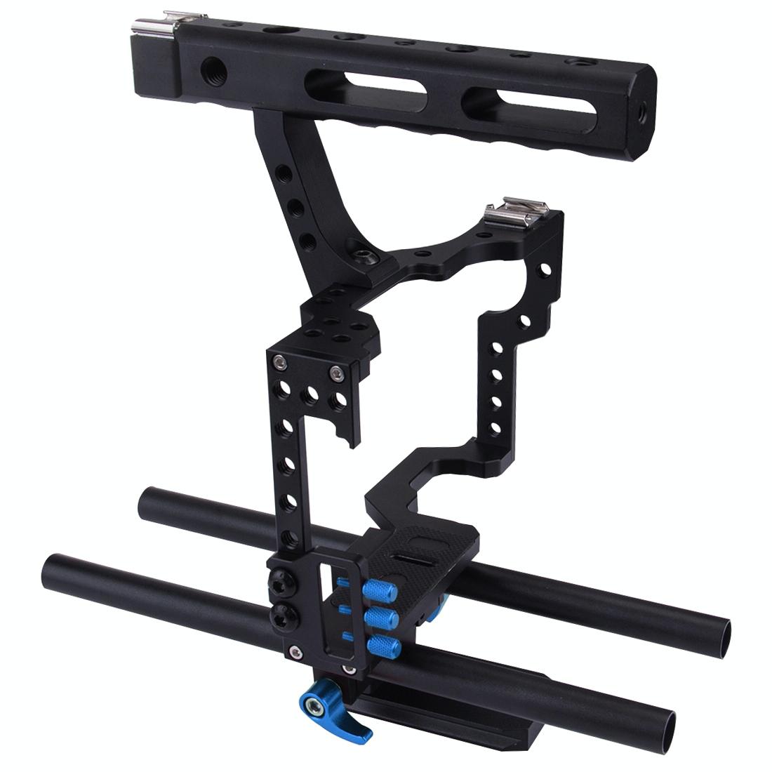 Camera Cage Stabilizer With Handle - Blue for Sony A7 / A7S / A7R