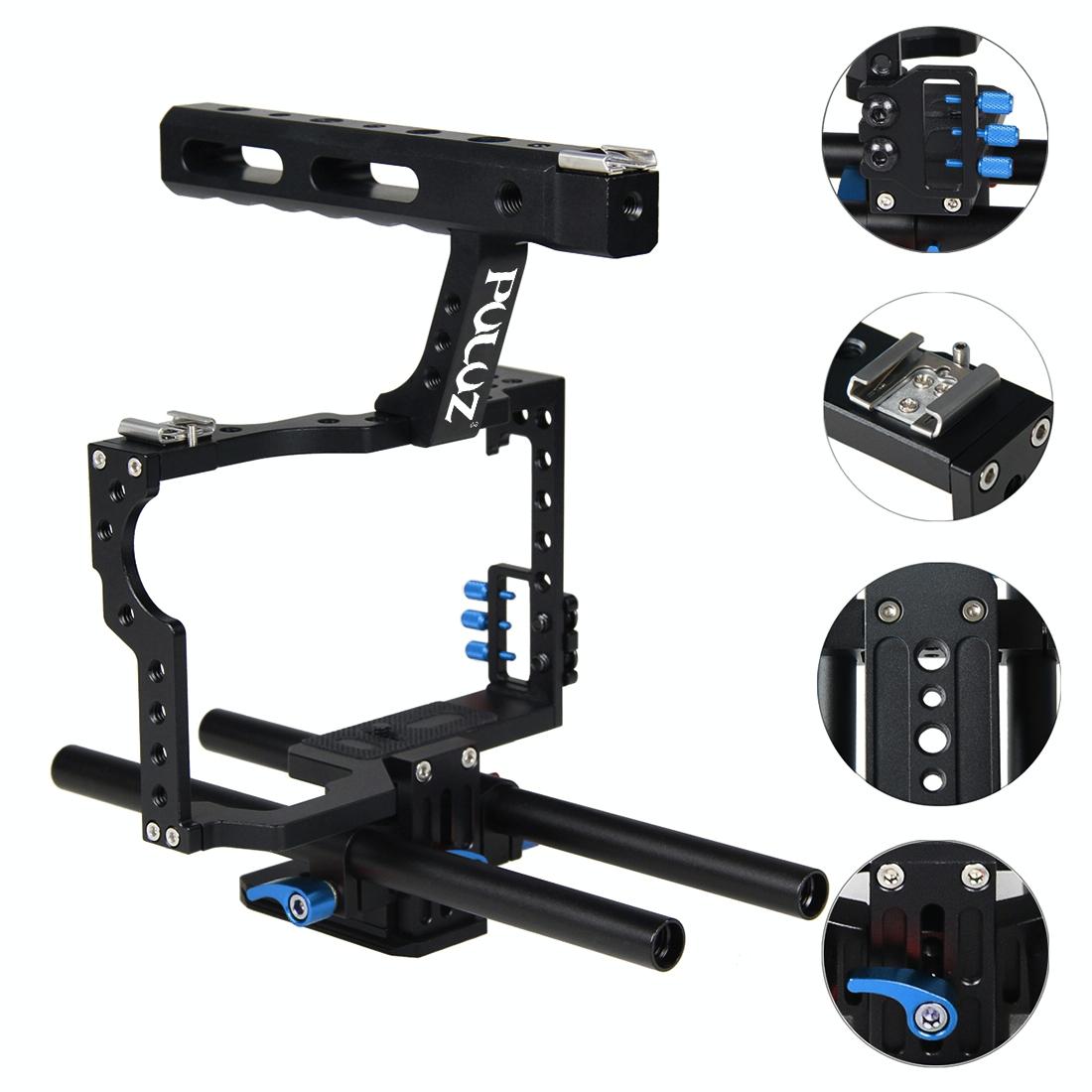 Camera Cage Stabilizer With Handle - Blue for Sony A7 / A7S / A7R