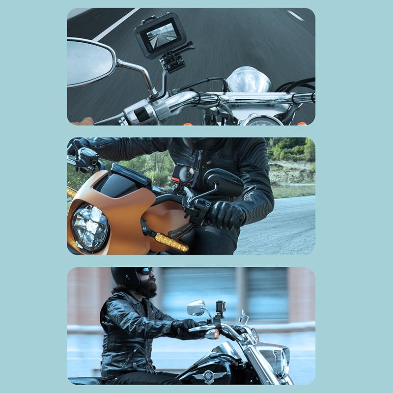 Universal Alloy Handlebar Phone Mount for Sport Cameras - Blue