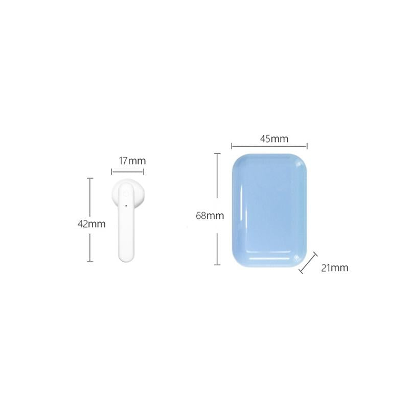 Wireless Touch Earphones with Magnetic Charging Box - Bluetooth 5.0 - Blue