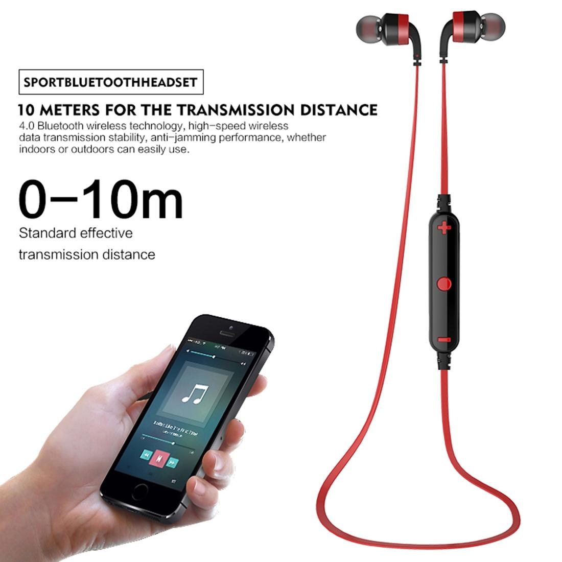 Wireless Sport Bluetooth Earphones with In-line Control - Black - Blue