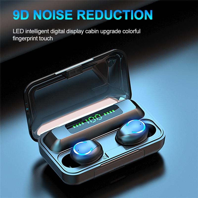 Wireless Noise-cancelling Earbuds with Charging Case - Blue