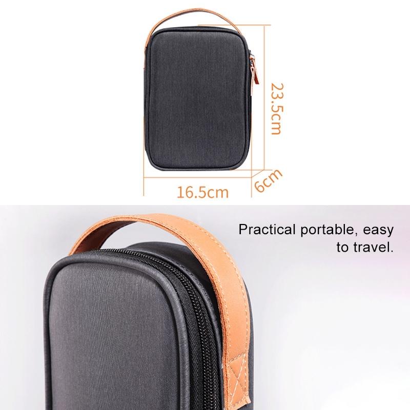 Portable Multi-function Headphone Charger Data Cable Storage Bag - Ultra Fiber Power Pack - Blue l