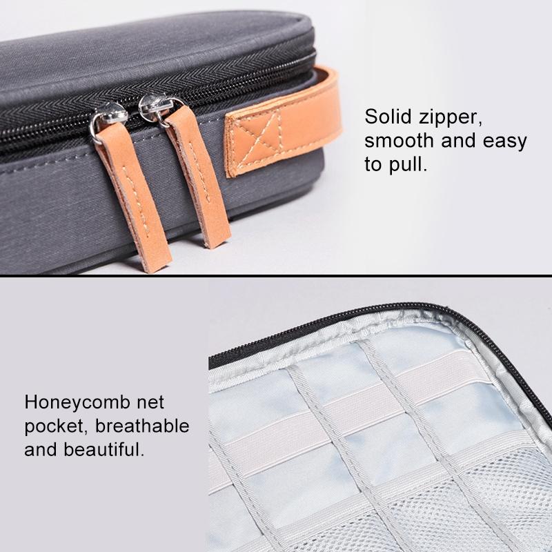 Portable Multi-function Headphone Charger Data Cable Storage Bag - Ultra Fiber Power Pack - Blue l