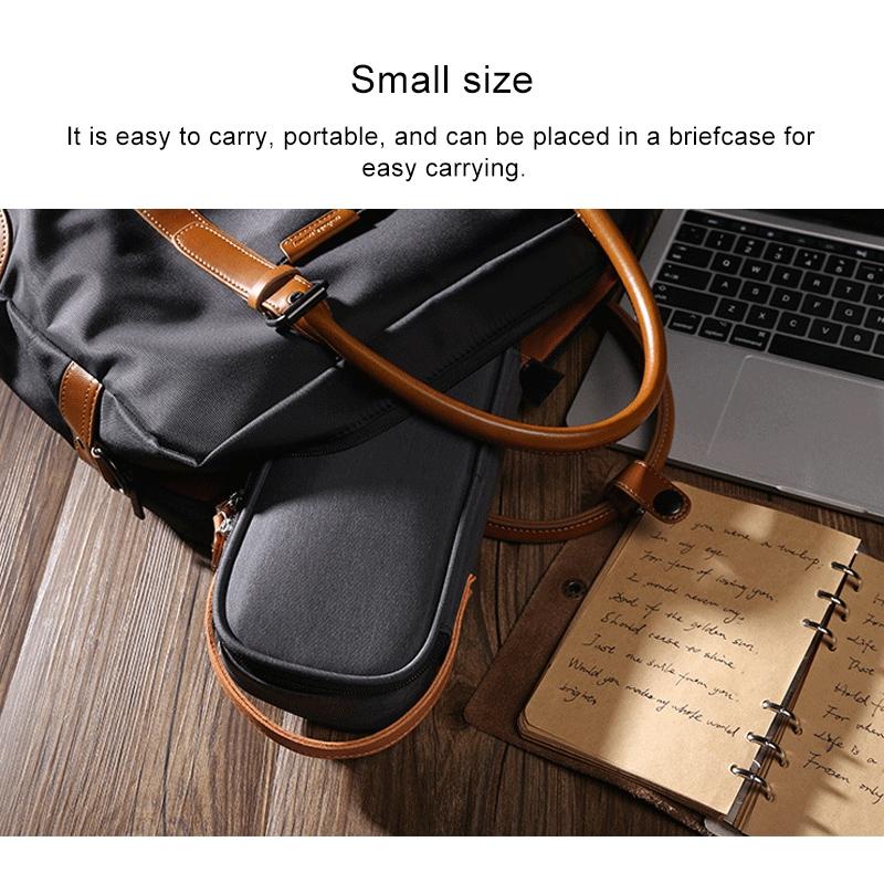 Portable Multi-function Headphone Charger Data Cable Storage Bag - Ultra Fiber Power Pack - Blue l