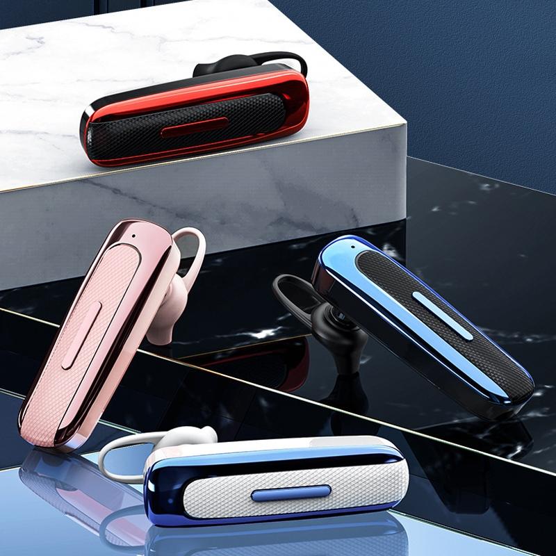 Wireless Unilateral Ear-mounted Earphone with Noise Reduction - White Blue