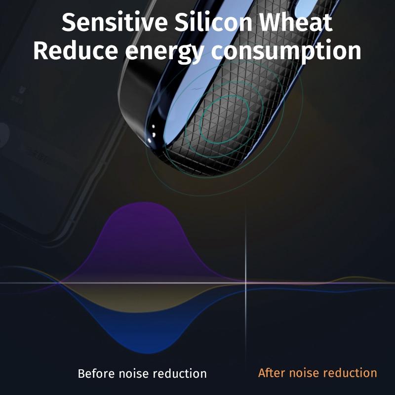 Wireless Unilateral Ear-mounted Earphone with Noise Reduction - White Blue