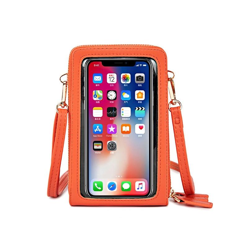 Multifunctional Touch Screen Phone Bag - Rose Red