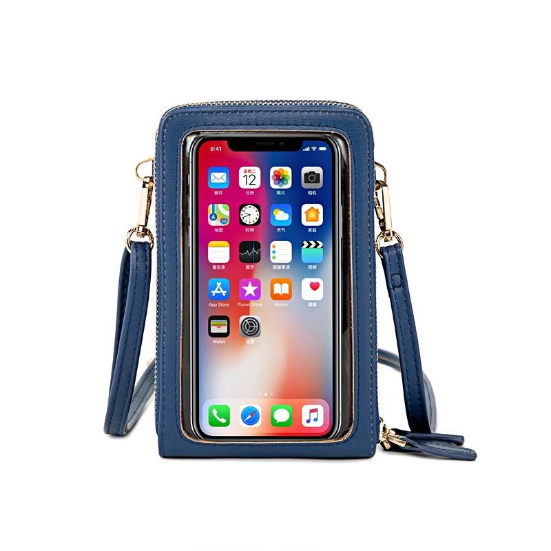 Multifunctional Touch Screen Phone Bag - Rose Red