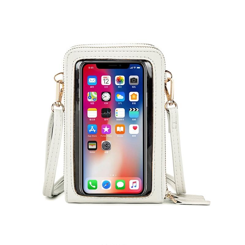 Multifunctional Touch Screen Phone Bag - Rose Red