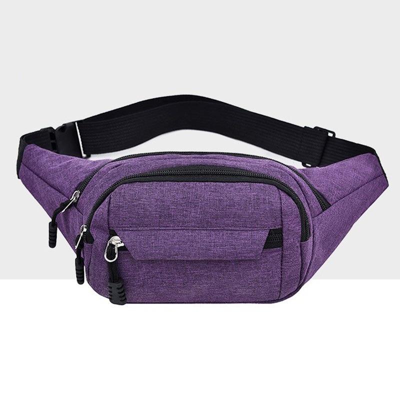 Waterproof Multi Pocket Chest Bag For Sports - Purple