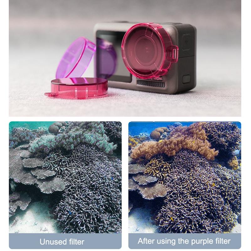 Round Lens Filter for Dji Action Camera - Purple