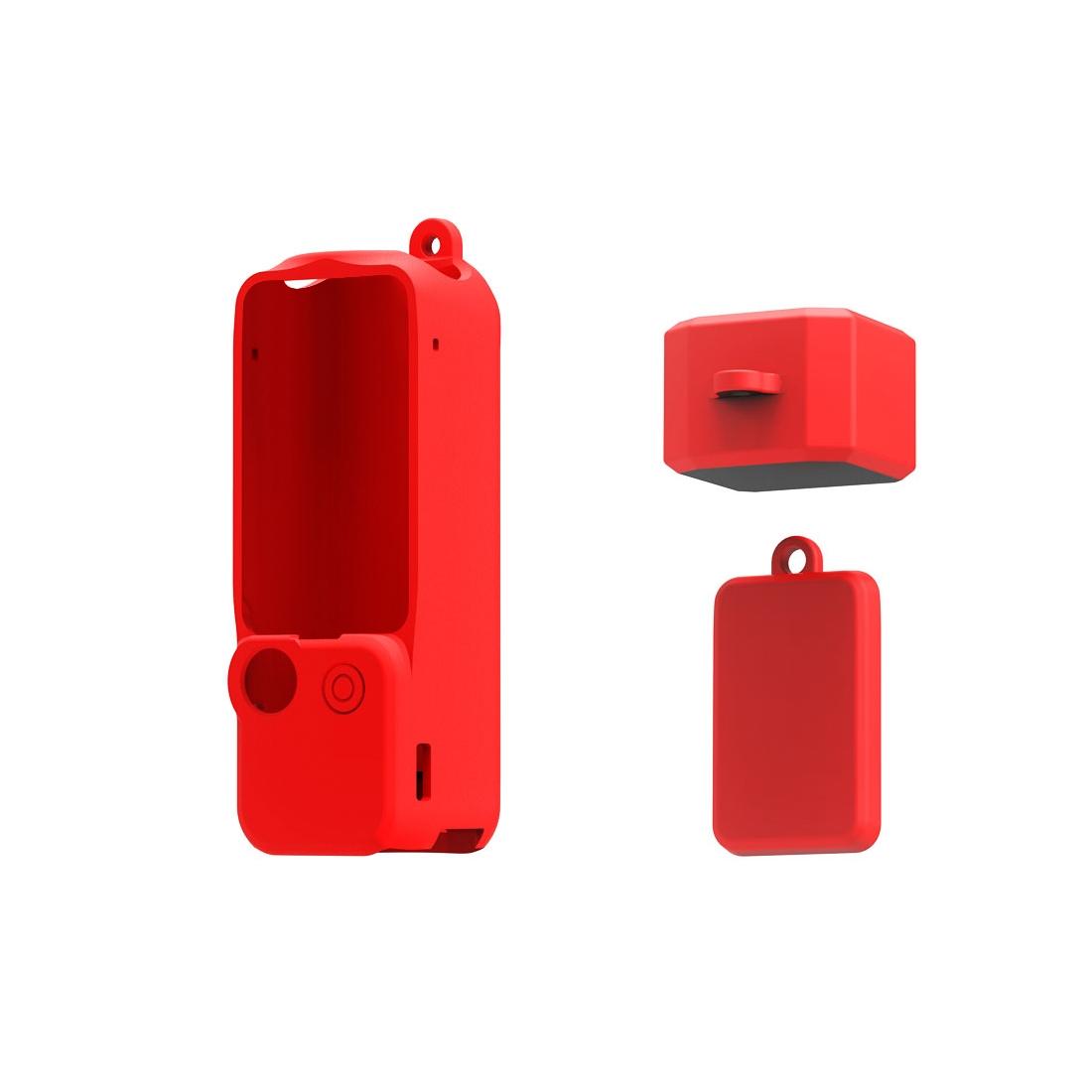 3 in 1 Silicone Case Set for Dji Pocket 3 - Red